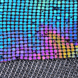 Glitzermatte Metallnetz Regenbogen zum aufnähen 45x150cm