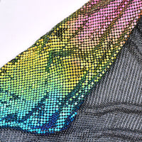 Glitzermatte Metallnetz Regenbogen zum aufnähen 45x150cm