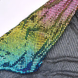 Glitzermatte Metallnetz Regenbogen zum aufnähen 45x150cm